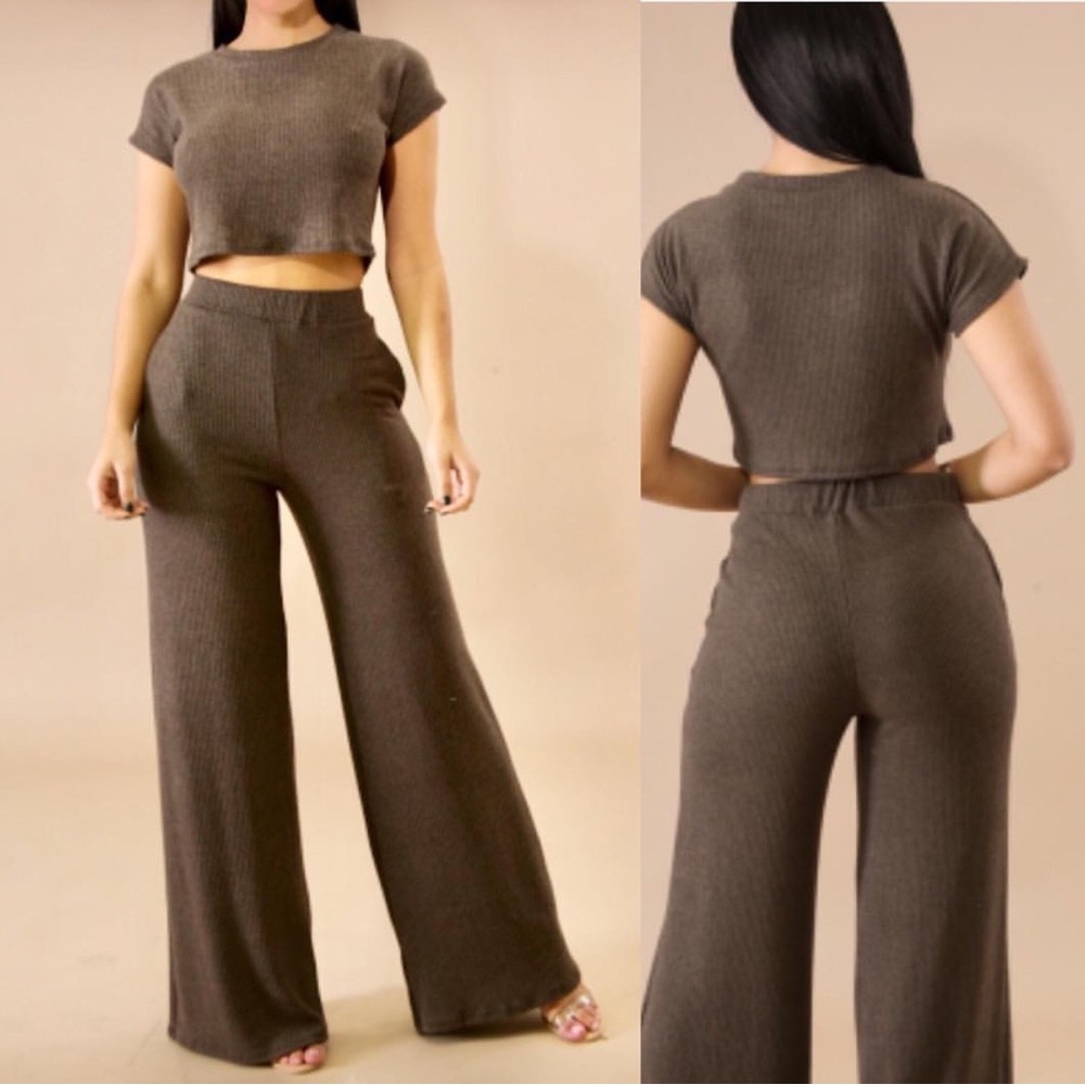 Wide leg pants set